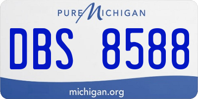 MI license plate DBS8588