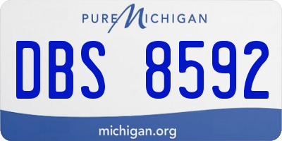 MI license plate DBS8592
