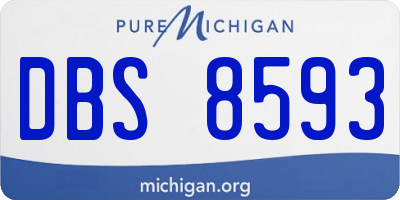 MI license plate DBS8593