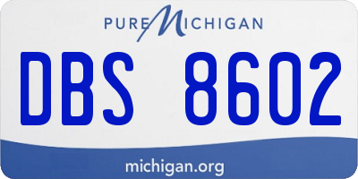 MI license plate DBS8602