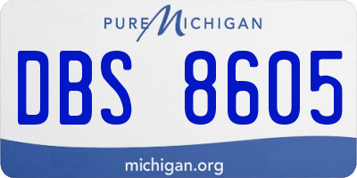 MI license plate DBS8605