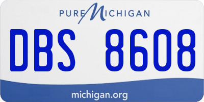 MI license plate DBS8608