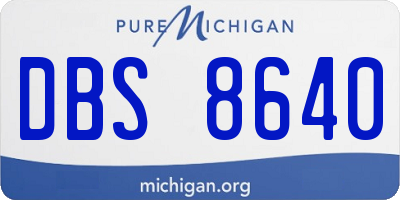 MI license plate DBS8640