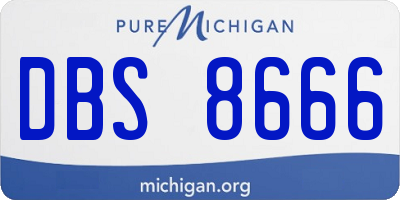MI license plate DBS8666