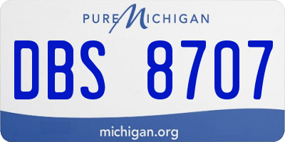 MI license plate DBS8707