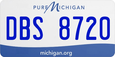 MI license plate DBS8720