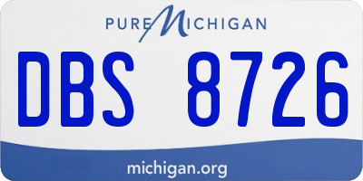MI license plate DBS8726