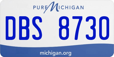 MI license plate DBS8730