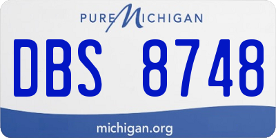 MI license plate DBS8748