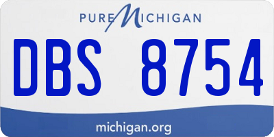 MI license plate DBS8754