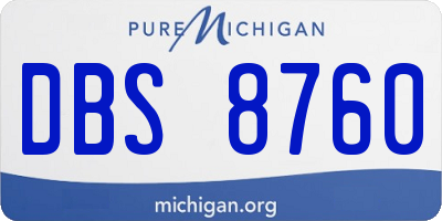 MI license plate DBS8760