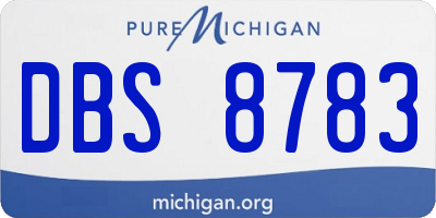 MI license plate DBS8783