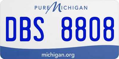 MI license plate DBS8808