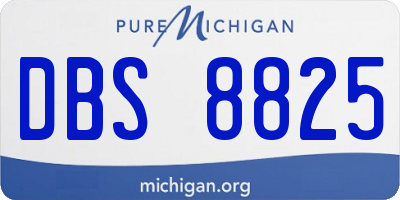 MI license plate DBS8825