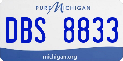 MI license plate DBS8833