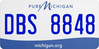 MI license plate DBS8848