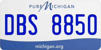 MI license plate DBS8850