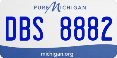 MI license plate DBS8882