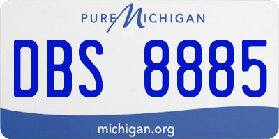 MI license plate DBS8885