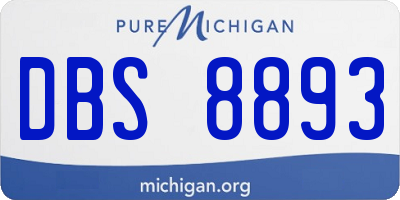 MI license plate DBS8893