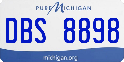 MI license plate DBS8898