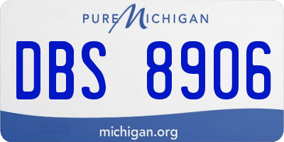 MI license plate DBS8906