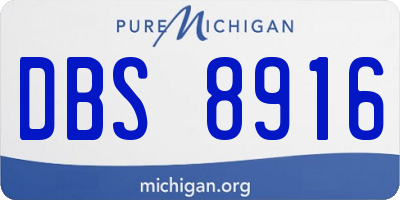MI license plate DBS8916