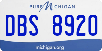 MI license plate DBS8920