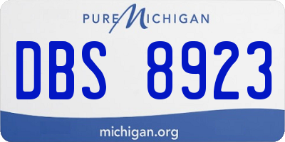 MI license plate DBS8923