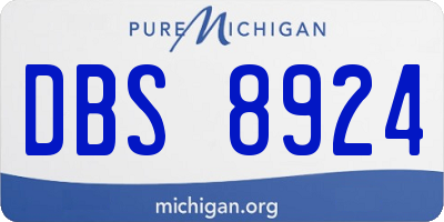 MI license plate DBS8924