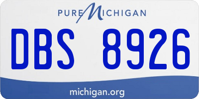 MI license plate DBS8926