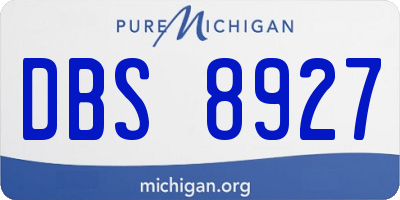 MI license plate DBS8927
