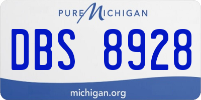 MI license plate DBS8928