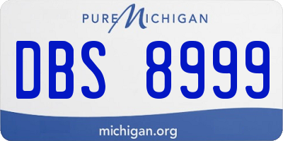 MI license plate DBS8999