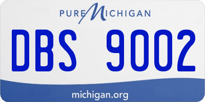 MI license plate DBS9002
