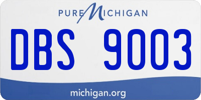 MI license plate DBS9003