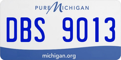 MI license plate DBS9013