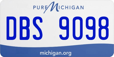 MI license plate DBS9098