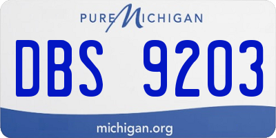 MI license plate DBS9203