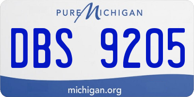 MI license plate DBS9205