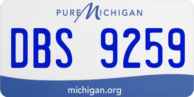 MI license plate DBS9259