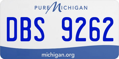MI license plate DBS9262