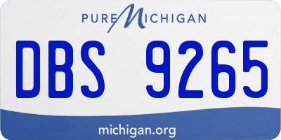 MI license plate DBS9265