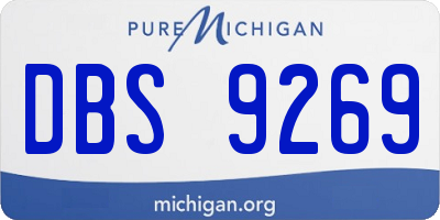 MI license plate DBS9269