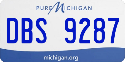 MI license plate DBS9287