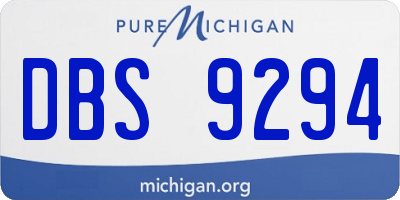 MI license plate DBS9294