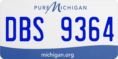 MI license plate DBS9364