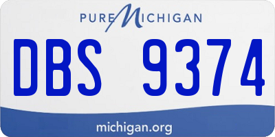 MI license plate DBS9374