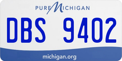 MI license plate DBS9402