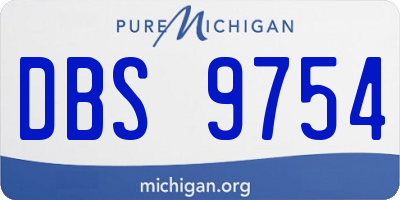 MI license plate DBS9754